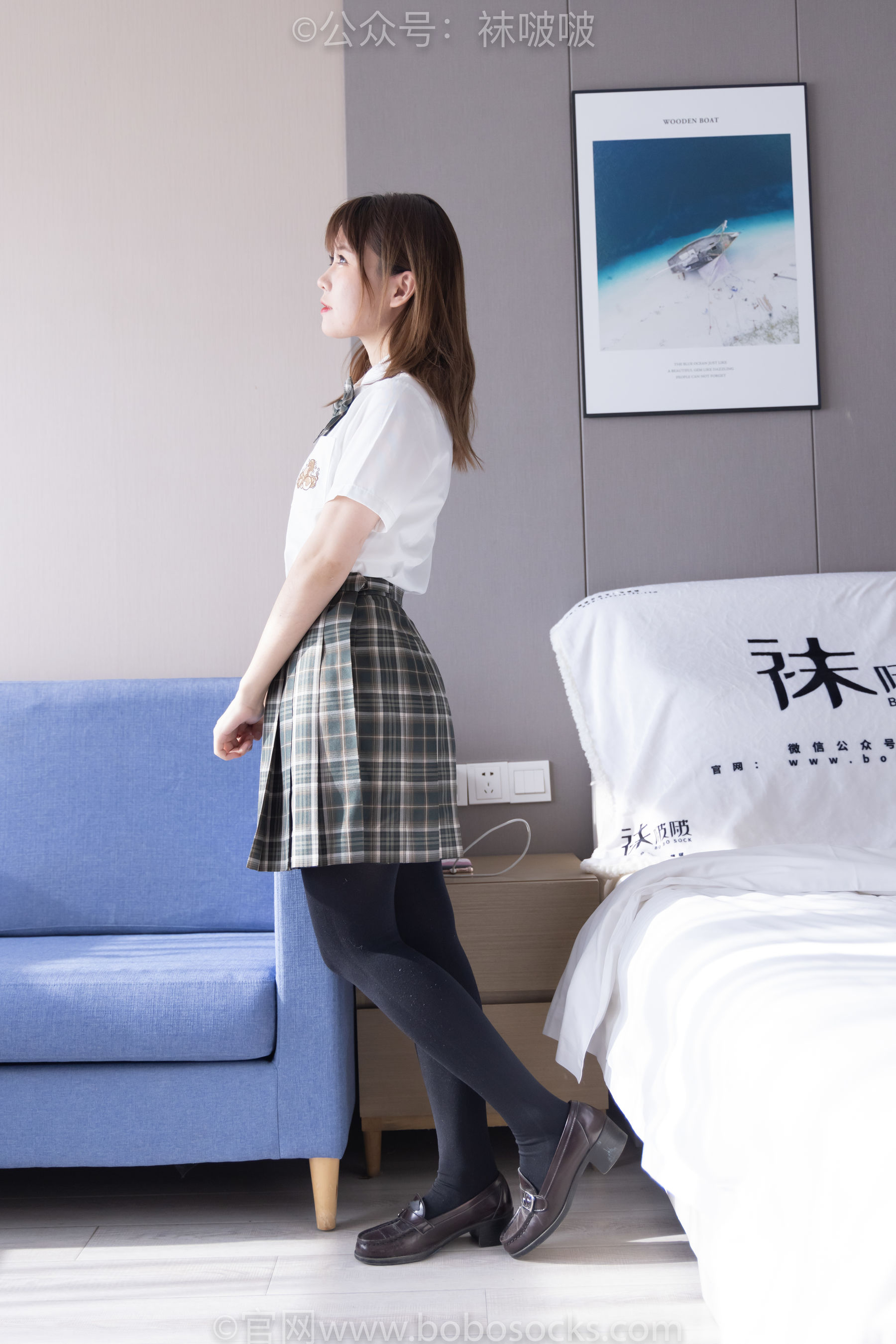 BoBoSocks袜啵啵  No.056 朵朵-JK制服、皮鞋、厚黑丝